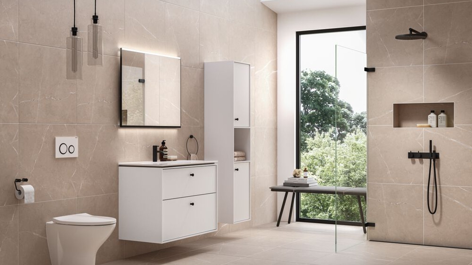 IDO kylpyhuone eleganteilla kylpyhuonekalusteilla ja tuotteilla